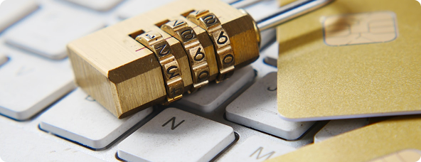 Padlock on keyboard